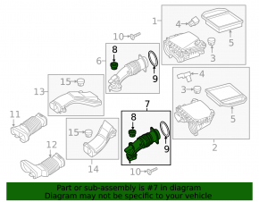 Air duct from the air filter housing, left Mercedes GLS-class X166 15-19 3.0