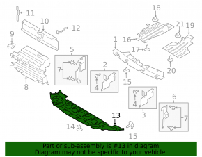 Lower radiator deflector Ford Escape MK3 13-