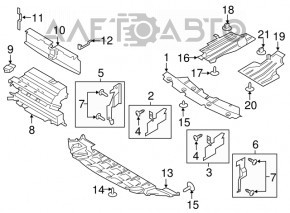 Lower radiator deflector Ford Escape MK3 13-