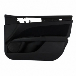 Door trim card front right Ford Fusion mk5 13-16 black with black insert leather, leather armrest, wood molding, bumps, scratches