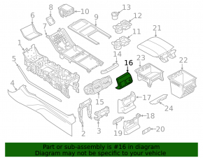 Land Rover Range Rover Velar 18-23 black rear upper center console trim