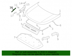 Left hood shock absorber for Land Rover Range Rover 22-25