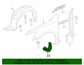 Mudguard rear left Acura ILX 13-15