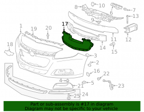 Front bumper deflector Chevrolet Malibu 14-16 rest