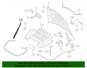 Left hood shock absorber for Porsche Panamera 17-23