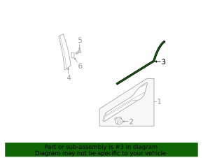 Molding door-glass central rear left Volvo XC40 19-25 chrome