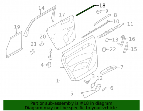 Glass seal inner door rear right Audi Q7 4L 10-15