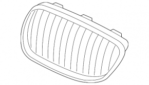 Radiator grill left BMW 1 E82 08-13 Without performance package, without aero performance pkg, with chrome frame, Without m package, with chrome frame