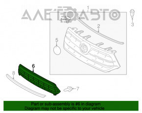 Toyota Highlander 11-13 Front Bumper Lower Grille