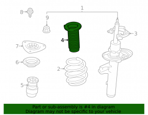 Front left shock absorber boot Nissan Rogue 21-23