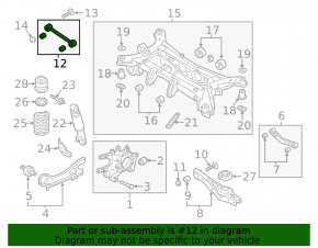Rear left transverse control arm Kia Sorento 10-15 AWD