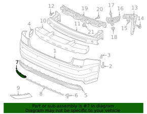 Rear bumper molding right VW Passat 20-22 chrome, R-Line