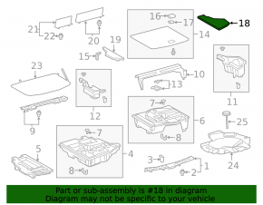 Trunk lid right Lexus UX200 19- without subwoofer