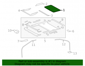 Lexus LS460 LS600h 07-17 Sunroof Glass