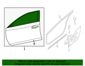 Door bare front left Nissan Altima 13-18