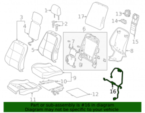 Lexus ES300h ES350 13-18 Driver's Seat Wiring Small