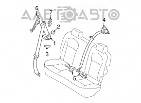 Rear right seat belt for Nissan Rogue 2008-2009