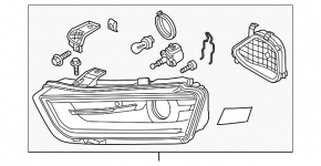 Right front headlight assembly for Audi Q3 8U 15 xenon