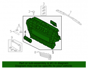 Front bumper grille left Audi A3 8V 15-16 under fog lights, S-line