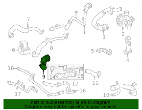 Intercooler radiator pipe left Mercedes C-class W205 300/400/450/43 15-21