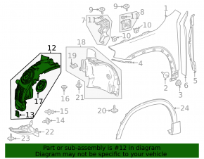 Front left fender liner for Mercedes H247 GLA 20-26 M260