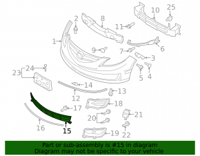 Mazda6 09-13 front bumper lower grille