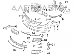 Mazda 6 09-13 front bumper lower grille
