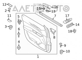 Front left window lift control trim Mazda CX-5 17- black gloss, scratches