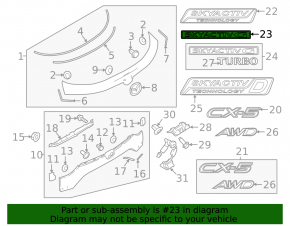 Emblem inscription SKYACTIV G trunk door Mazda CX-5 20-21
