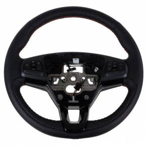 Naked steering wheel Ford Mustang Mach-E 21-23 leather black with red stitching