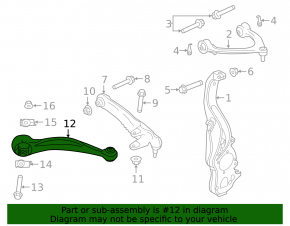 Lower control arm, front right, Jaguar I-Pace 19-25
