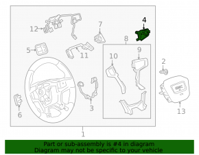 Steering wheel controls right GMC Terrain 18-