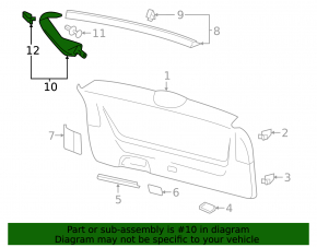 Trunk door trim right VW Atlas 18-24 black