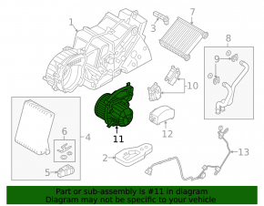 Motor fan heater 3 row VW Atlas 18-