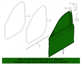 Bare front left door BMW 5 G30 17-23