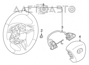 Naked steering wheel Infiniti Q50 14- leather black, scratches