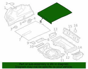 BMW 7 G11 G12 16-22 trunk floor, black, without refrigerator
