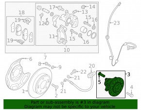 Rear left hub Kia Soul 14-19 rusty