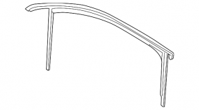 Upper door molding front left VW Passat b8 16-19 USA chrome with glass seal
