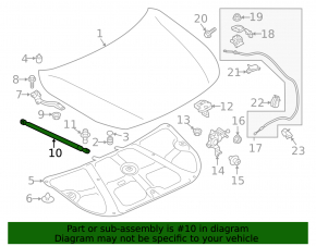 Hood shock absorber left Subaru Outback 15-19