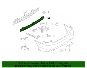Subaru Legacy 10-14 Rear Bumper Absorber
