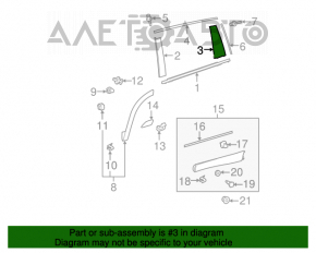 Rear right side door trim for Toyota Highlander 14-19 rear