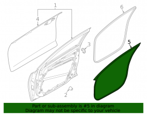 Front right door seal Kia Forte 19-24