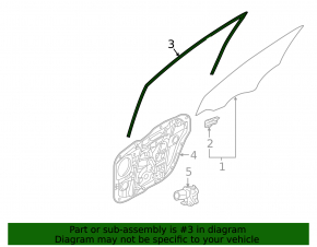 Front left glass seal Hyundai Elantra 21-23