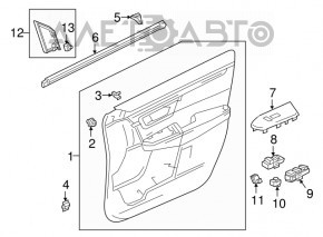 Door trim card front left Honda CRV 17-22 gray