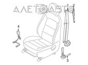 Passenger seat belt Kia Forte 4d 14-18 black