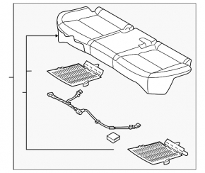Rear seat, 2nd row, Hyundai Tucson 19-21, black cloth