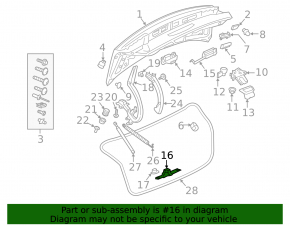 Audi A4 B9 17- Trunk Lid Lock Bracket