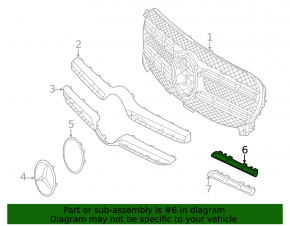 Grill molding upper right Mercedes W167 GLE 350 450 20-23 chrome