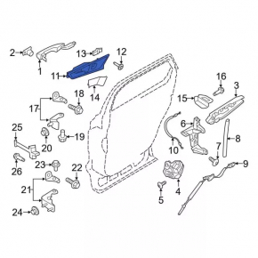 Door handle outer front right Ford Edge 15- keyless